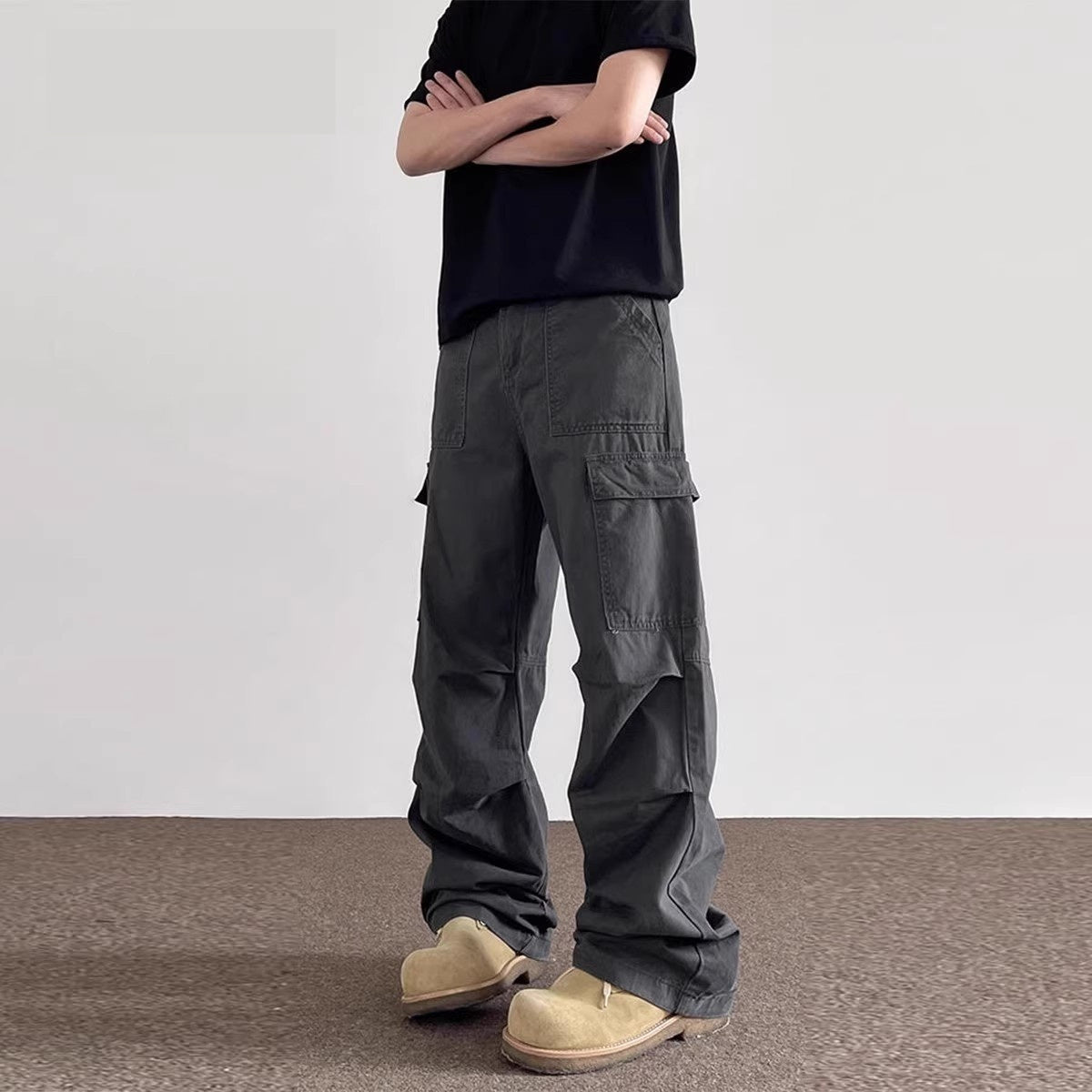 American Retro Cargo - Dark Gray / L - Cargo Hosen