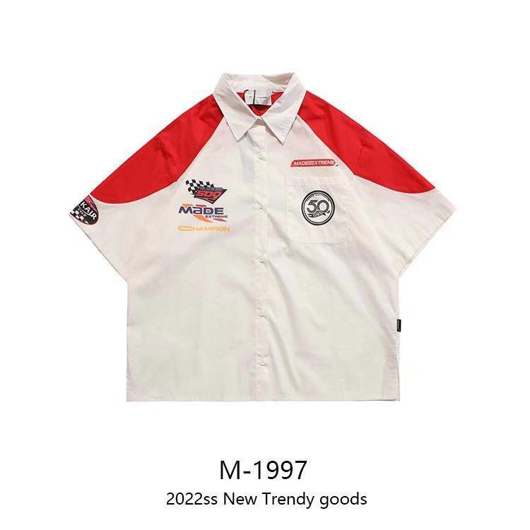 Hip Hop Racing Shirt - White / L - Baggy