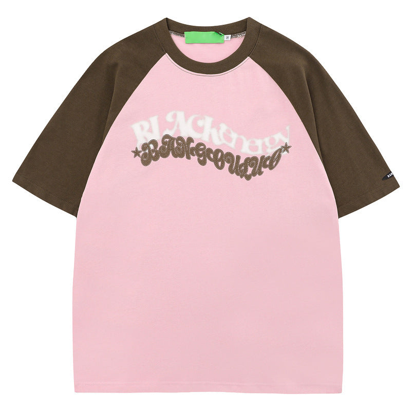 Round Neck T-shirt - Pink / L - Baggy