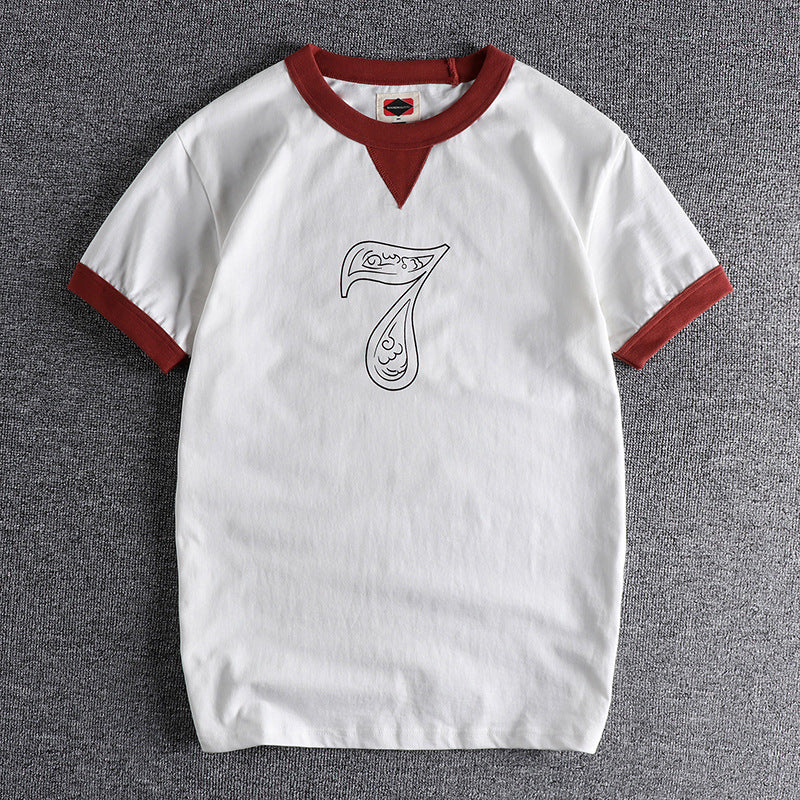 Washed Cotton T-shirt - Red Mosaic / L - Baggy