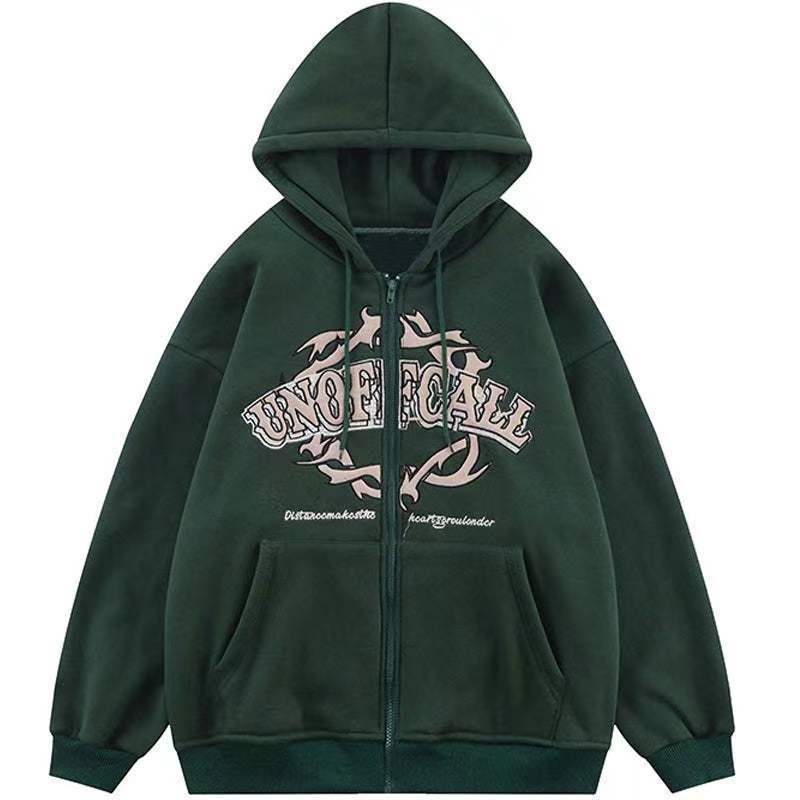 Zipper Fleece Sweater - Hoodie
