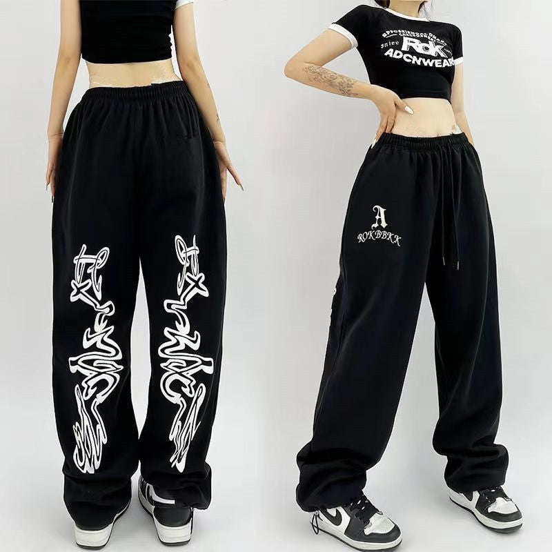American Style Sports Loose Drawstring Design Sense Niche Hip Hop Pants
