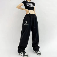 American Style Sports Loose Drawstring Design Sense Niche Hip Hop Pants - Baggy