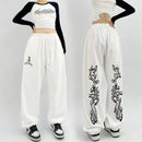 American Style Sports Loose Drawstring Design Sense Niche Hip Hop Pants - White / L - Baggy