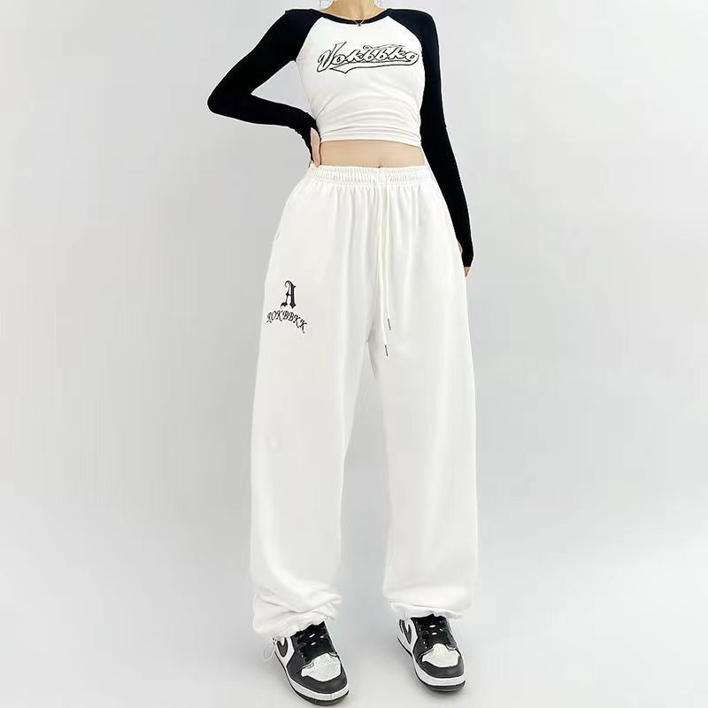 American Style Sports Loose Drawstring Design Sense Niche Hip Hop Pants - Baggy