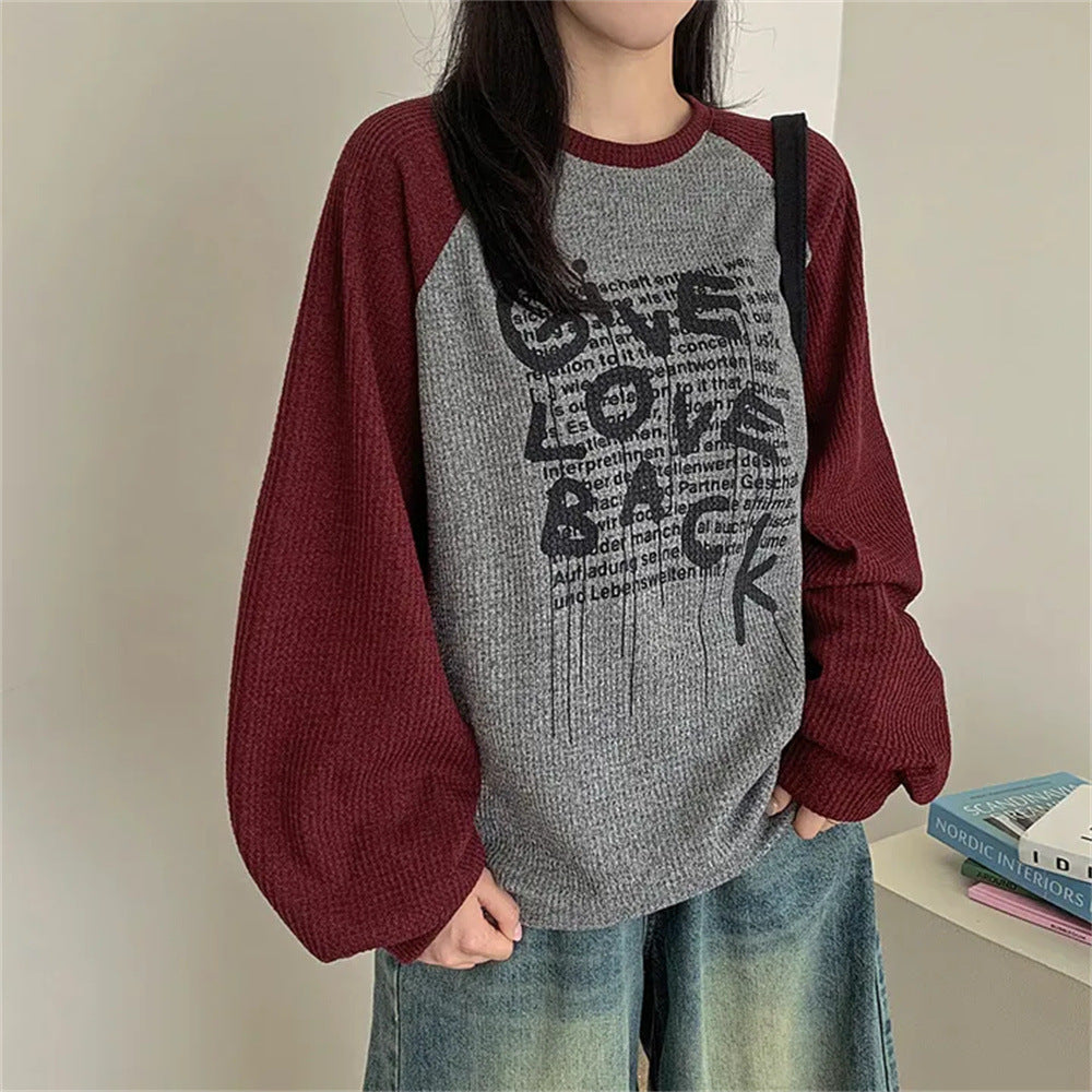 Casual Contrasting Hoodie - 60248 Gray Fleece Lined / L - Baggy