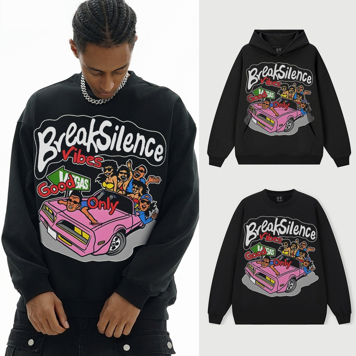 American Street Fun Printing Solid Color Men And Women Fallwinter Hoodie
