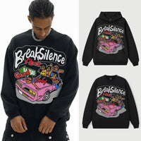 American Street Fun Printing Solid Color Men And Women Fallwinter Hoodie