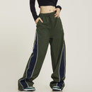 Floor Pants With A Sense Of Drape Men’s And Women’s Retro Patchwork Sports Pants - Baggy