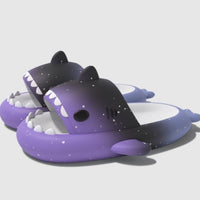 Gradient Shark Slippers 4cm Thick Bottom Shit Feeling Slippers - Purple Black Blue / 36or37 - Schuhe