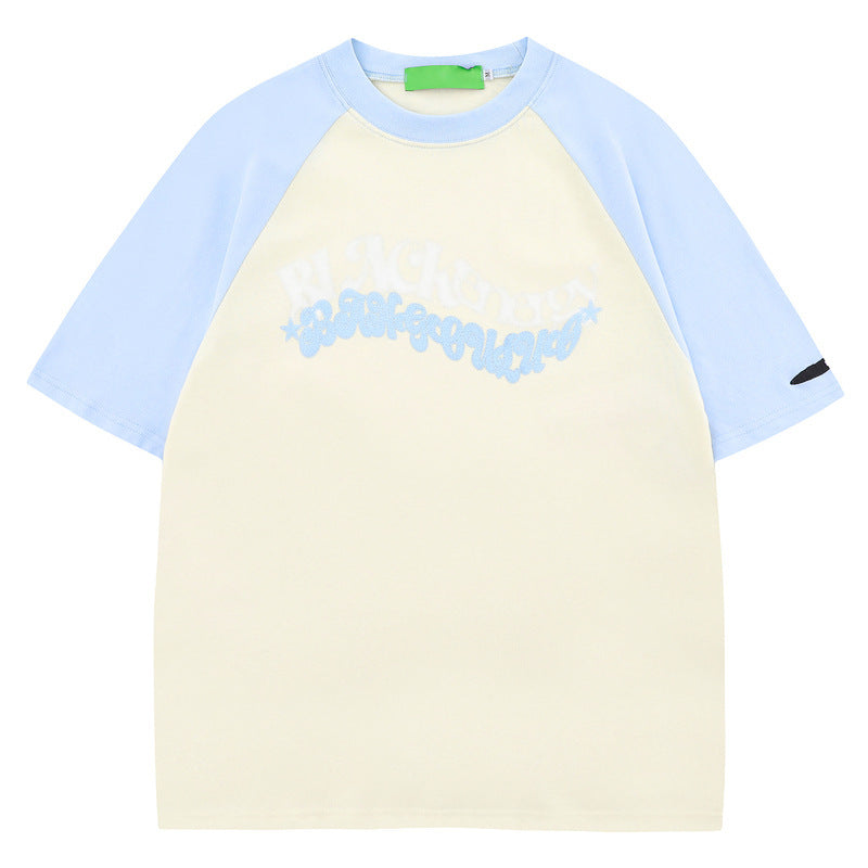 Round Neck T-shirt - Apricot / L - Baggy