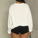 Street Round Neck Loose Long Sleeves Top - Baggy