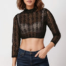 Women’s Elegant Classical Halloween Regular Base Lace Small Shirt Top Wrapped Chest - T-Shirts